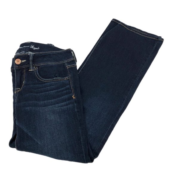 American Eagle Outfitters Blue Ultra Low-Rise Straight Jeans | Casual Classic - Picture 1 of 6